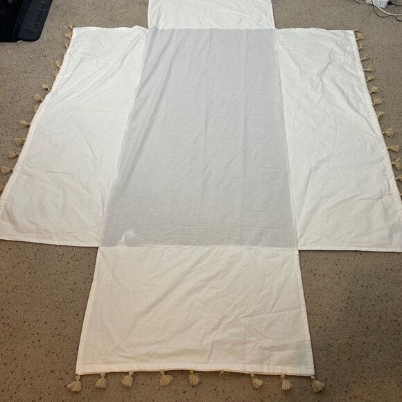 Emily & Meritt x Pottery Barn Kids White Tassel Crib Skirt - Picture 6 of 7